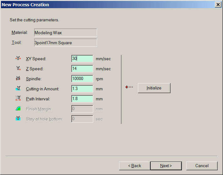 Registering Tool Speed and traverse speed etc