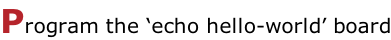 Program the ‘echo hello-world’ board