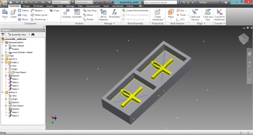 Designing Two Faced Mold in Inventor.