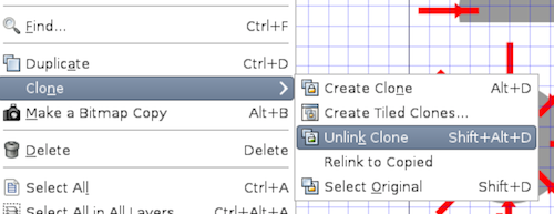 Inkscape break clone