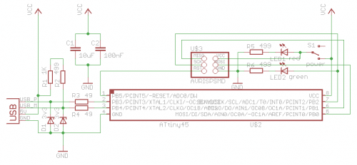 Original schematic of the first version (0.1)