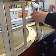 Construction of (arcade) window frame