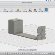 "Kastje naar de muur" 3D shaded model in Fusion 360