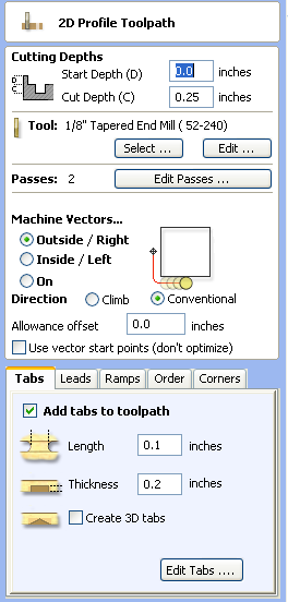 Profile Toolpath