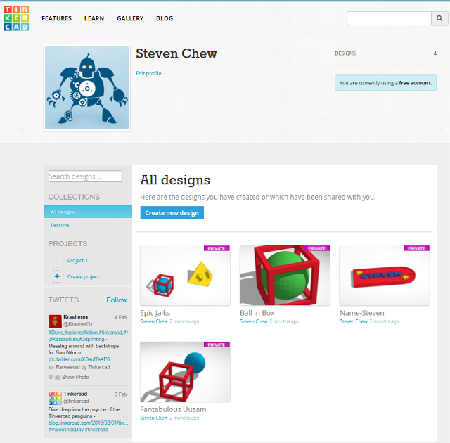 Tinkercad Splash Screen