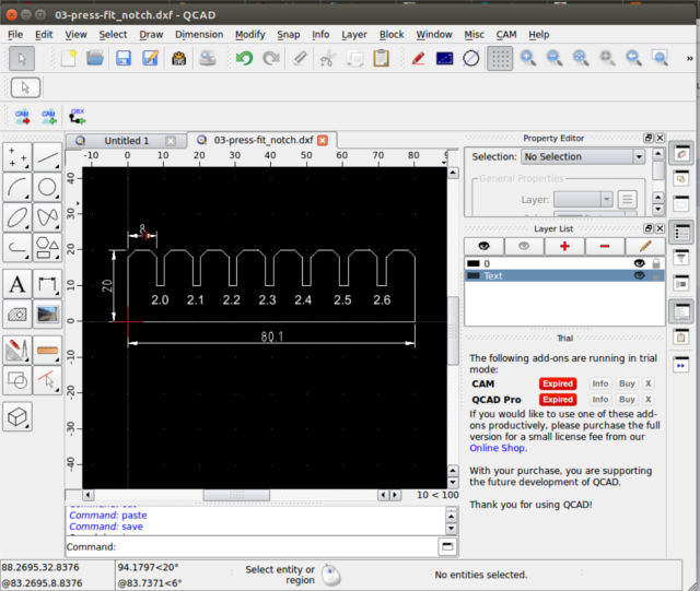QCAD notch test model