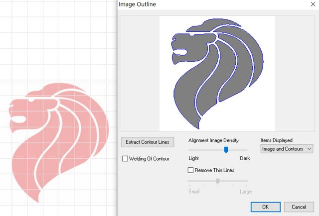 Extracting contour in Cutstudio