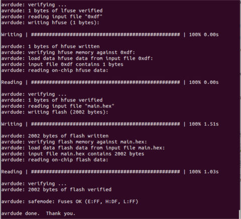 Firmware uploaded to FabISP
