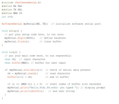 Hello echo code