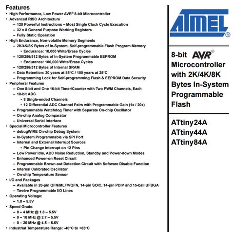 ATtiny44A datasheet
