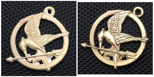 Completed Mockingjay pendant