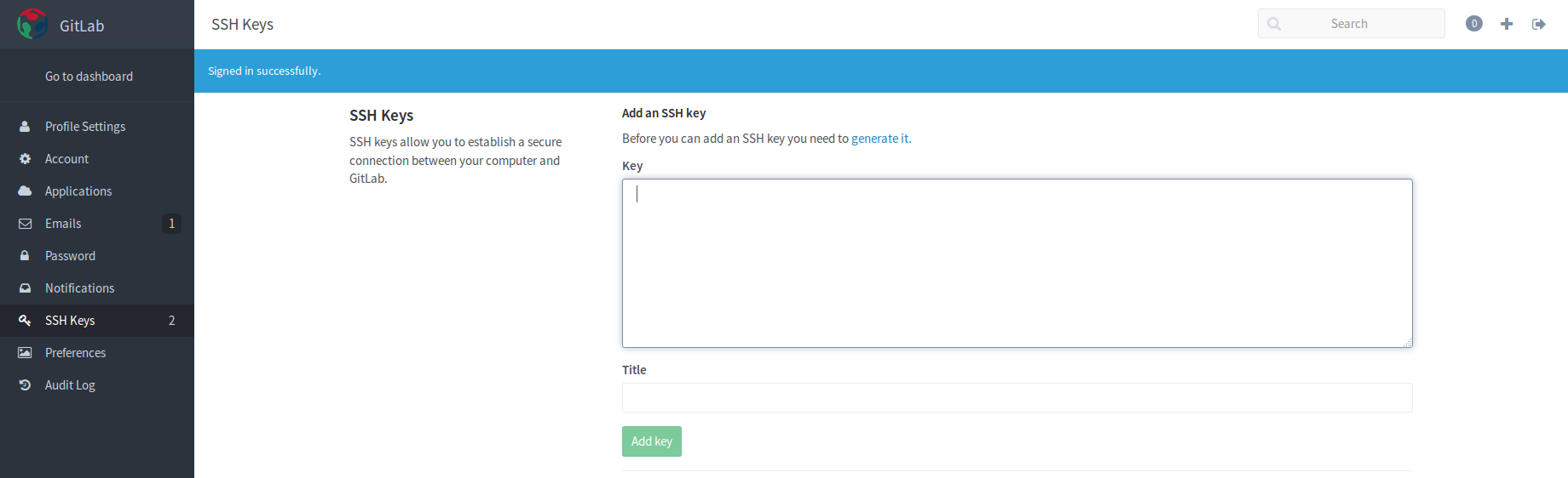 Git Lab Keys