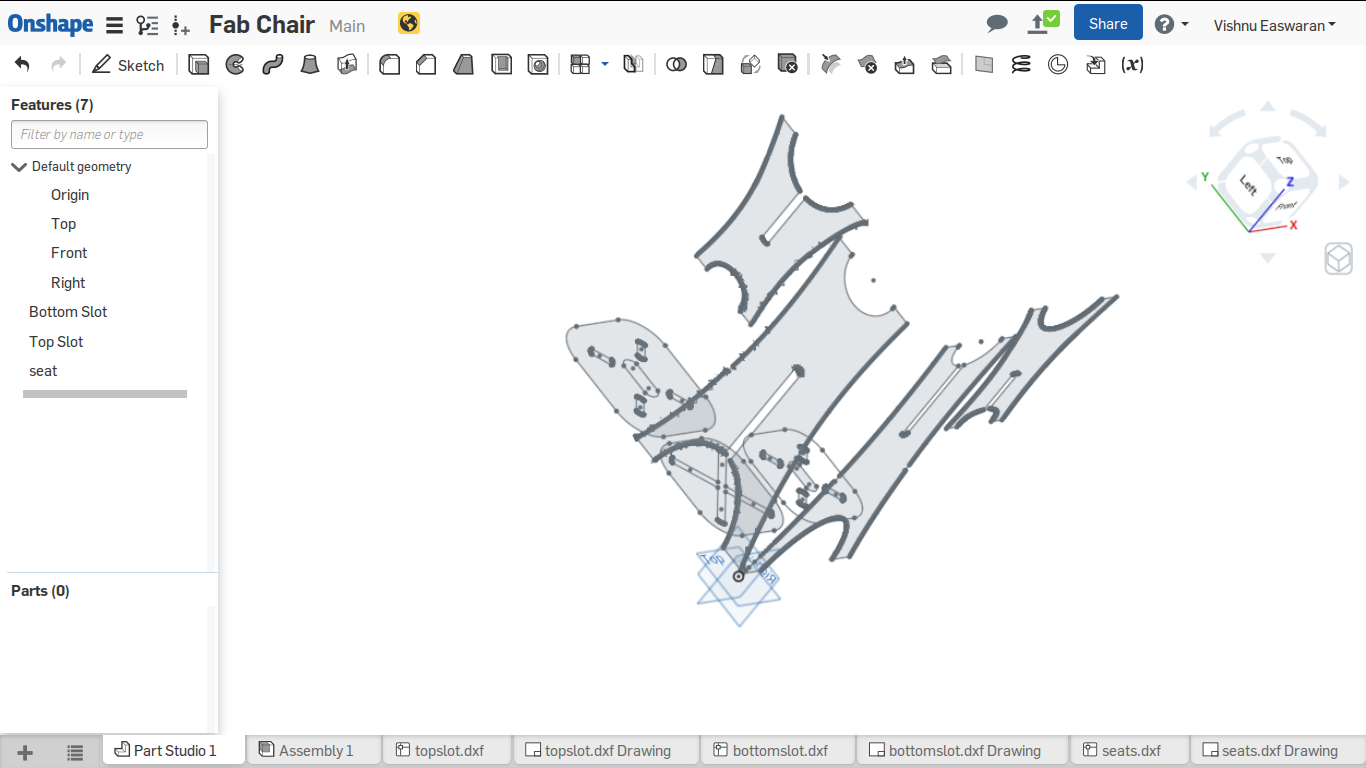 The design open in onshape