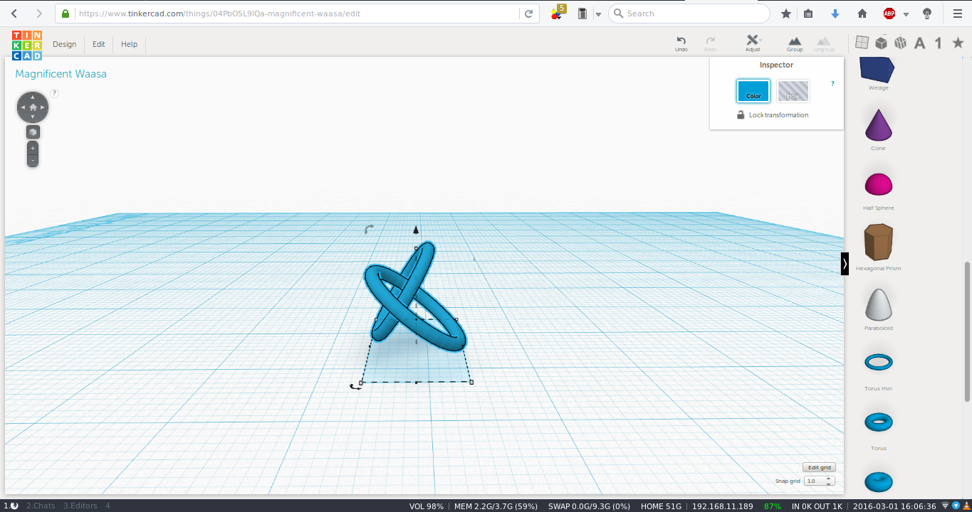 Designing in Tinkercad