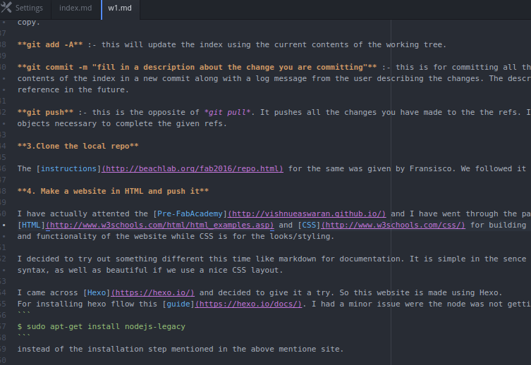 writing in markdown