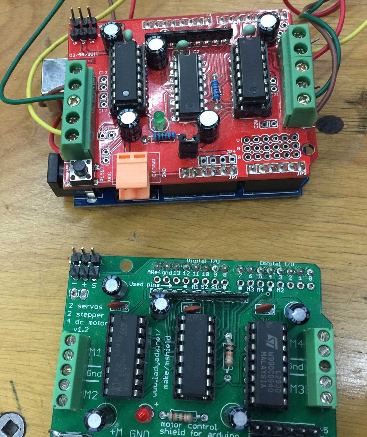 I have not yet made my fabduino board compatible with Adafruit motorshield,  so I am using an aruino board to design and test my code to control the  nema17 ...