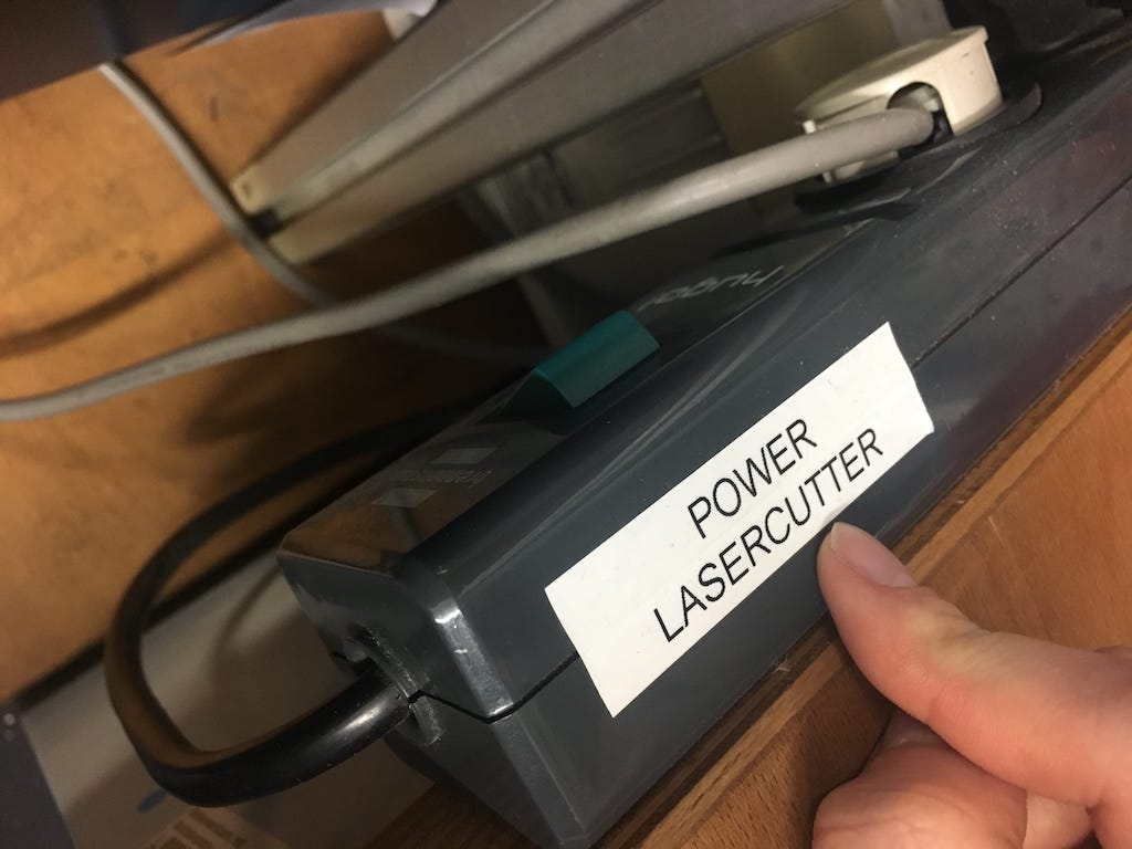 On off switch laser cutter.