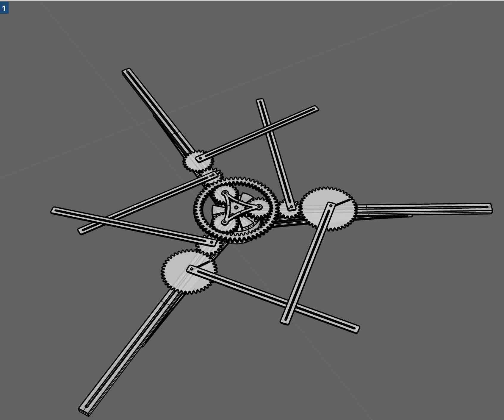 gears and drawing arms