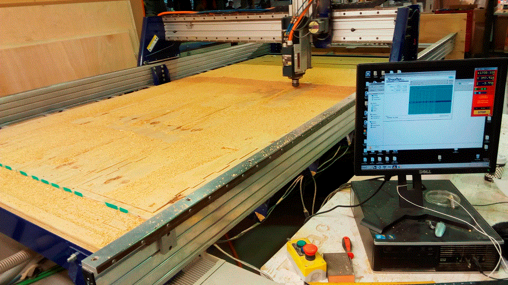 CNC cutting the pices of the hive