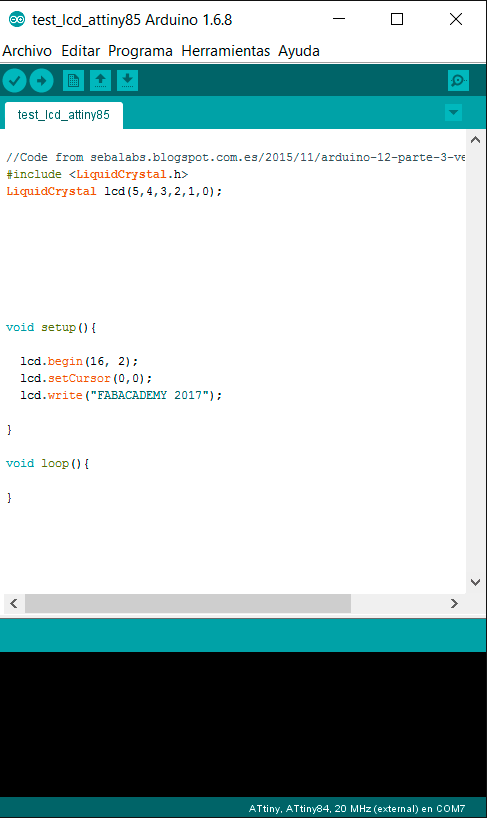 Program LCD with attiny85