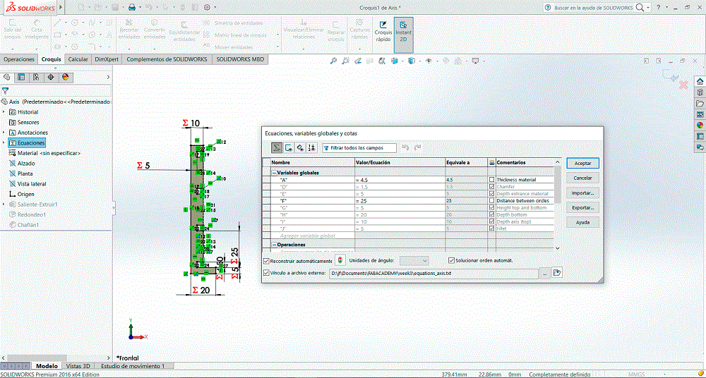 Parametric table