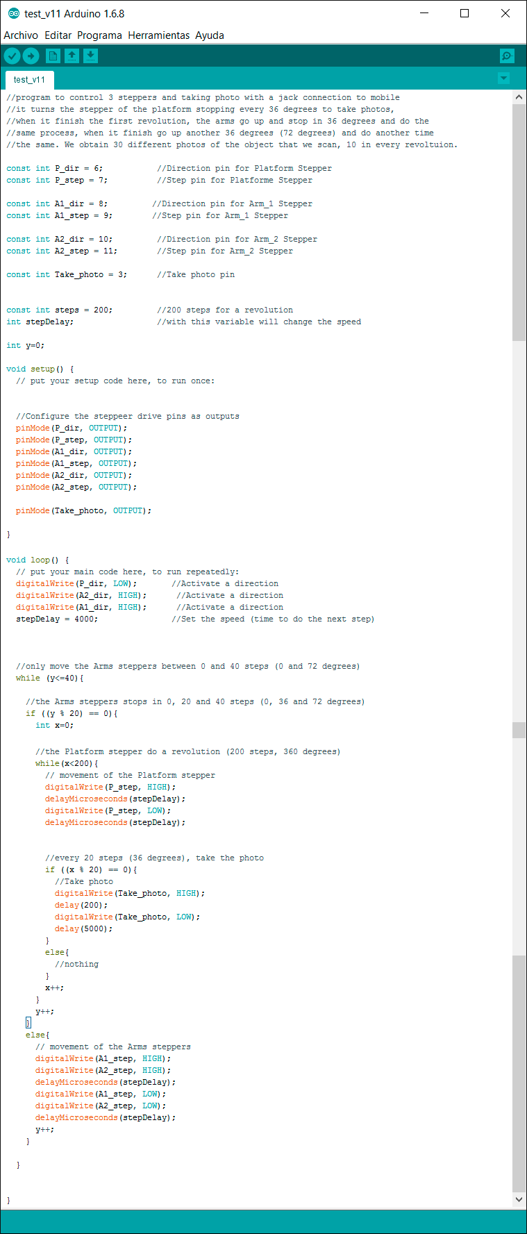Program for the machine
