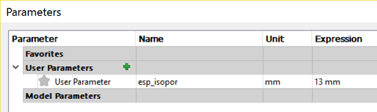 Creating a parameter for the board thickness