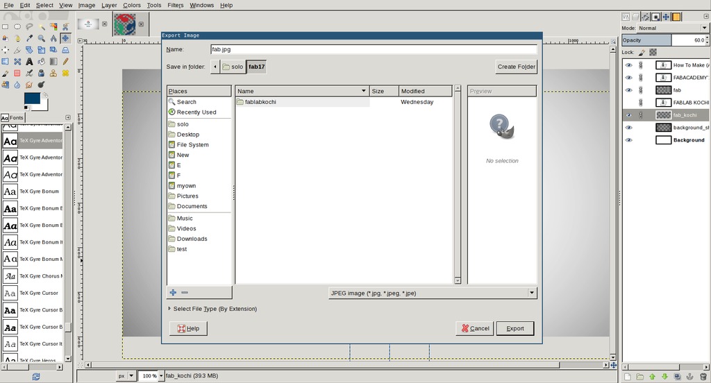 exporting final image