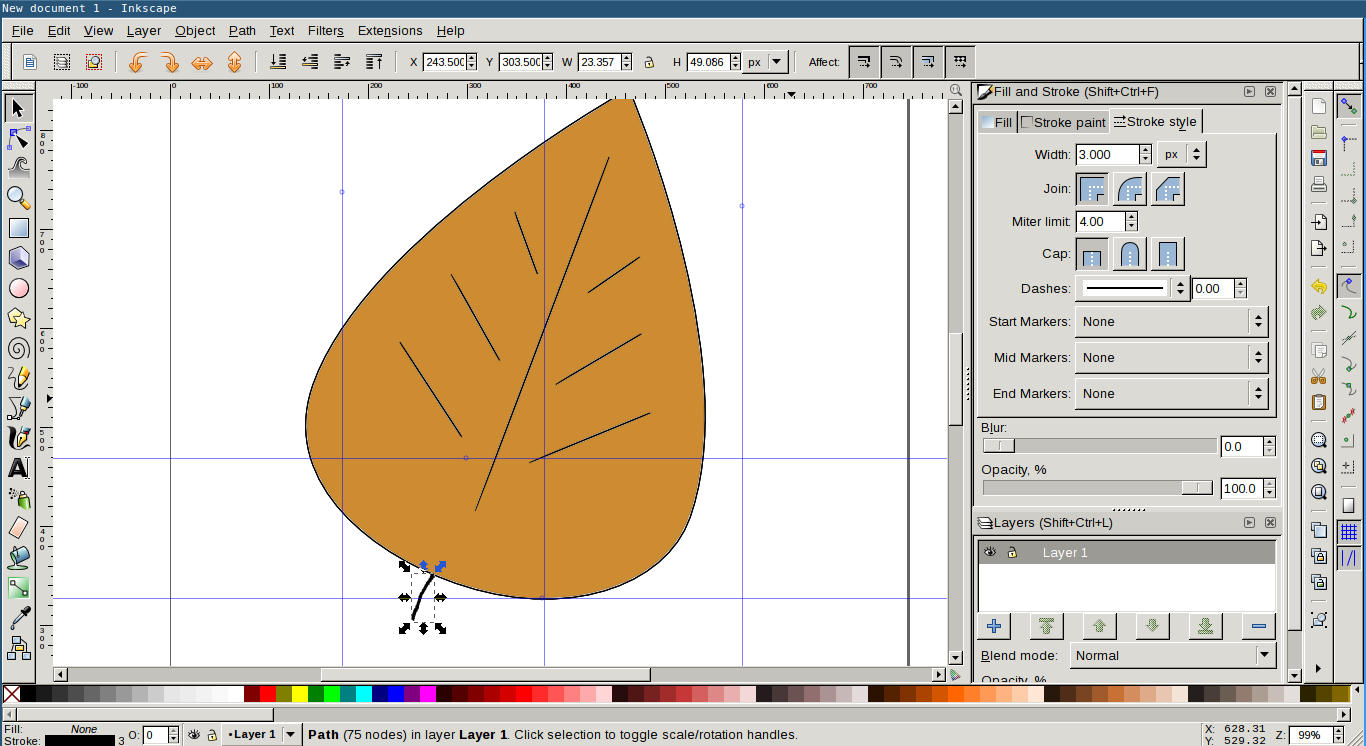 leaf tail drawing