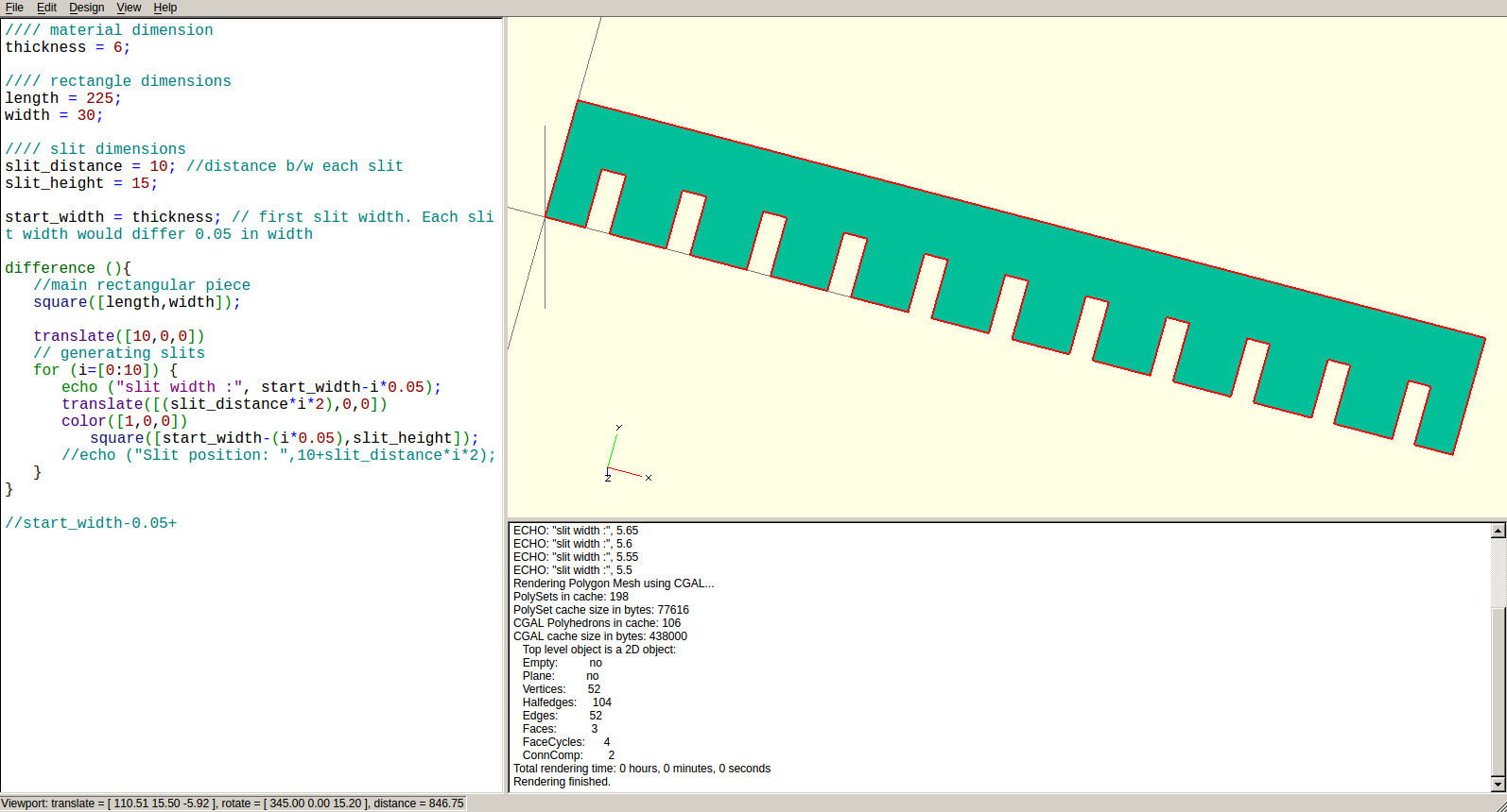 Comb design render