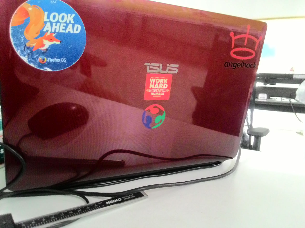 new sticker on laptop