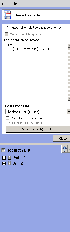 save drill toolpath