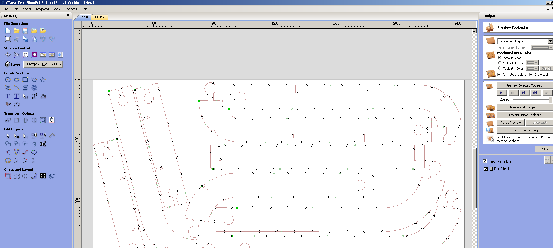 profile toolpath