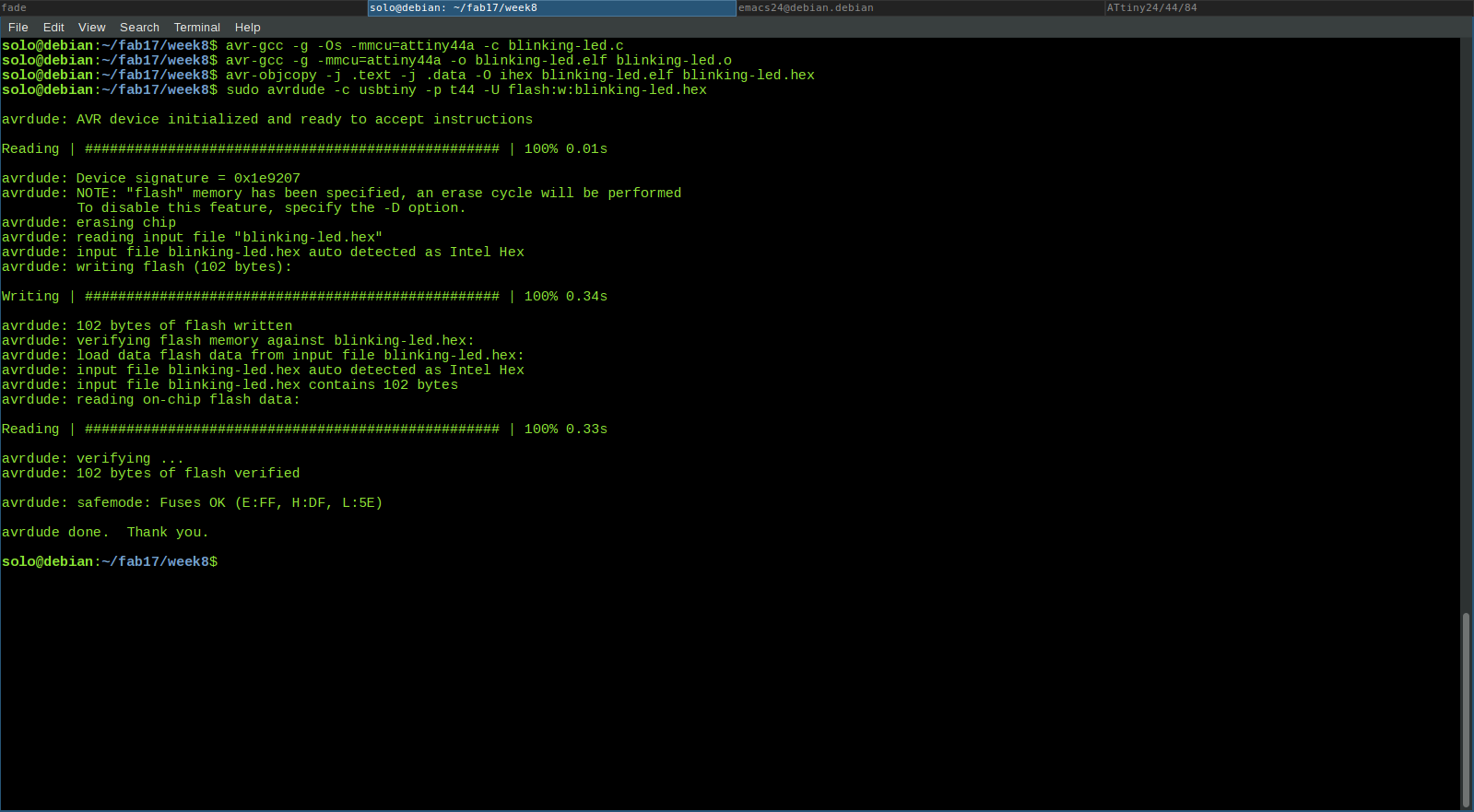 blink led compiling