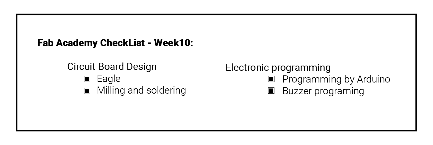 Week 10 Check List