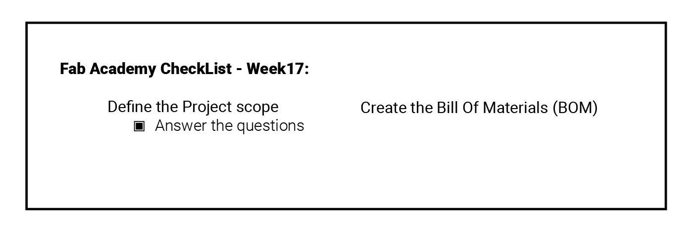 Week 17 Check List