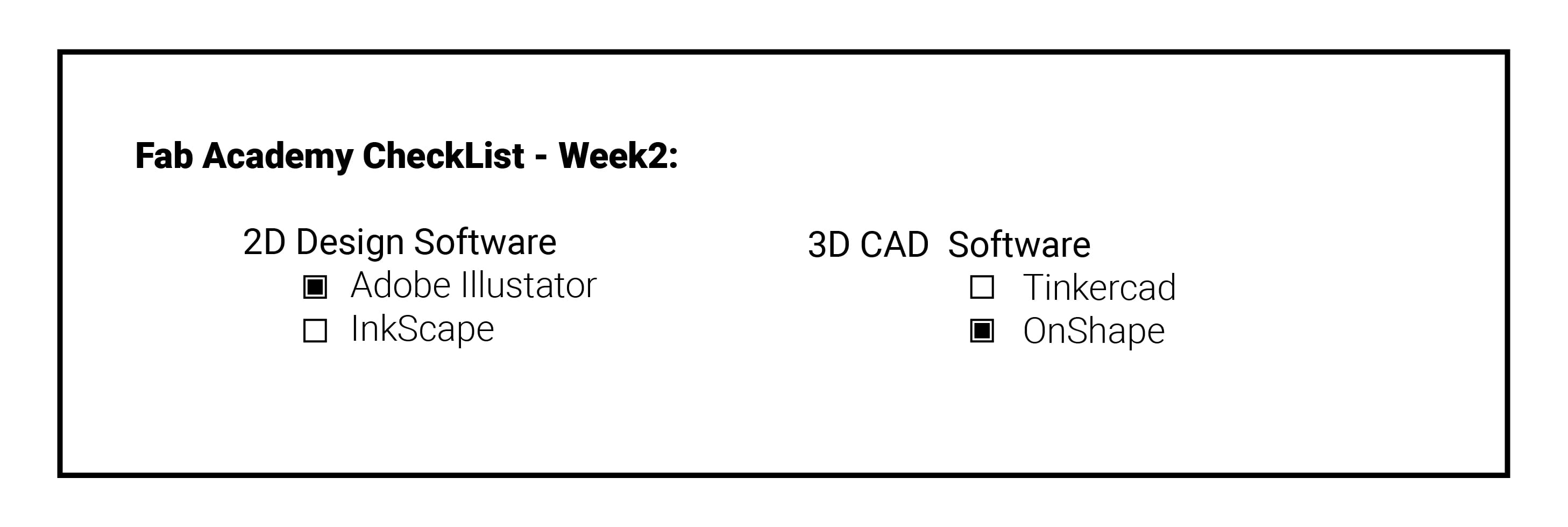 Week 2 Check List