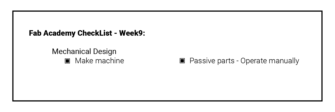Week 9 Check List