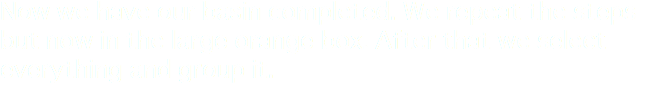 Now we have our basin completed. We repeat the steps but now in the large orange box. After that we select everything and group it.
