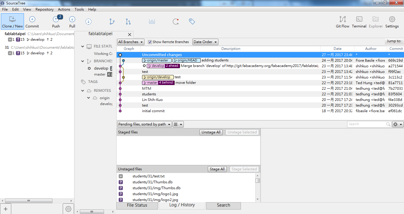 upload data to the Remote repository