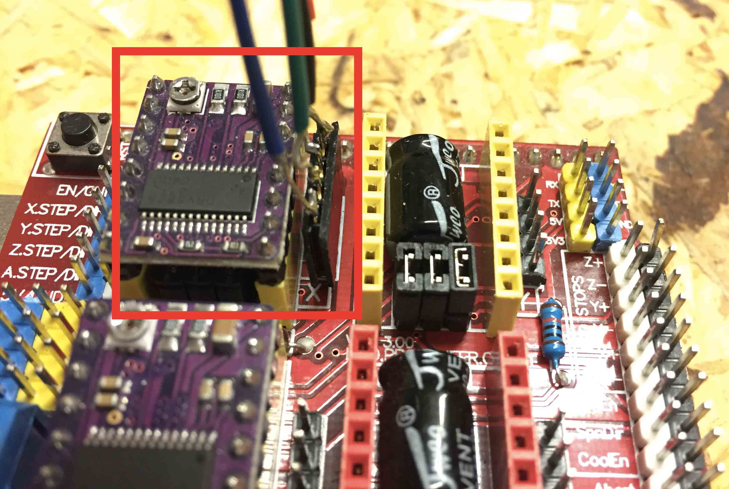 As you can see in the picture, on my CNC there are a stepper driver. I need of it to move my motor and to uploaded the code. This is a schematic ...