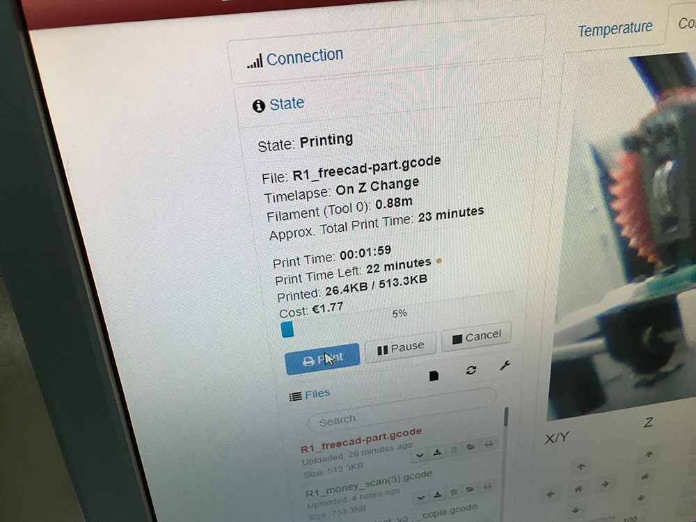 RepRap 1 web interface