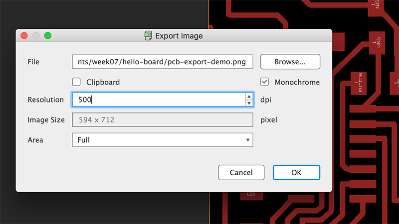 Eagle Export Image dialog