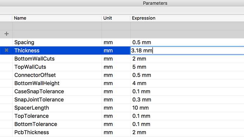 Increasing thickness