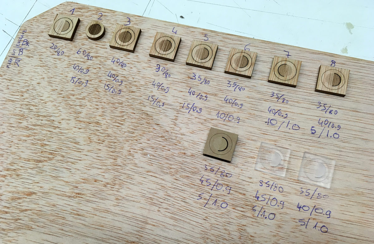 Lasercutting Test Cuts