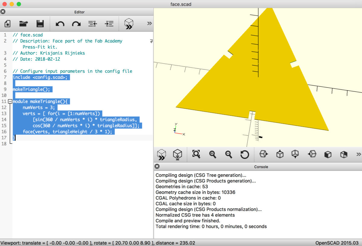 OpenSCAD Face
