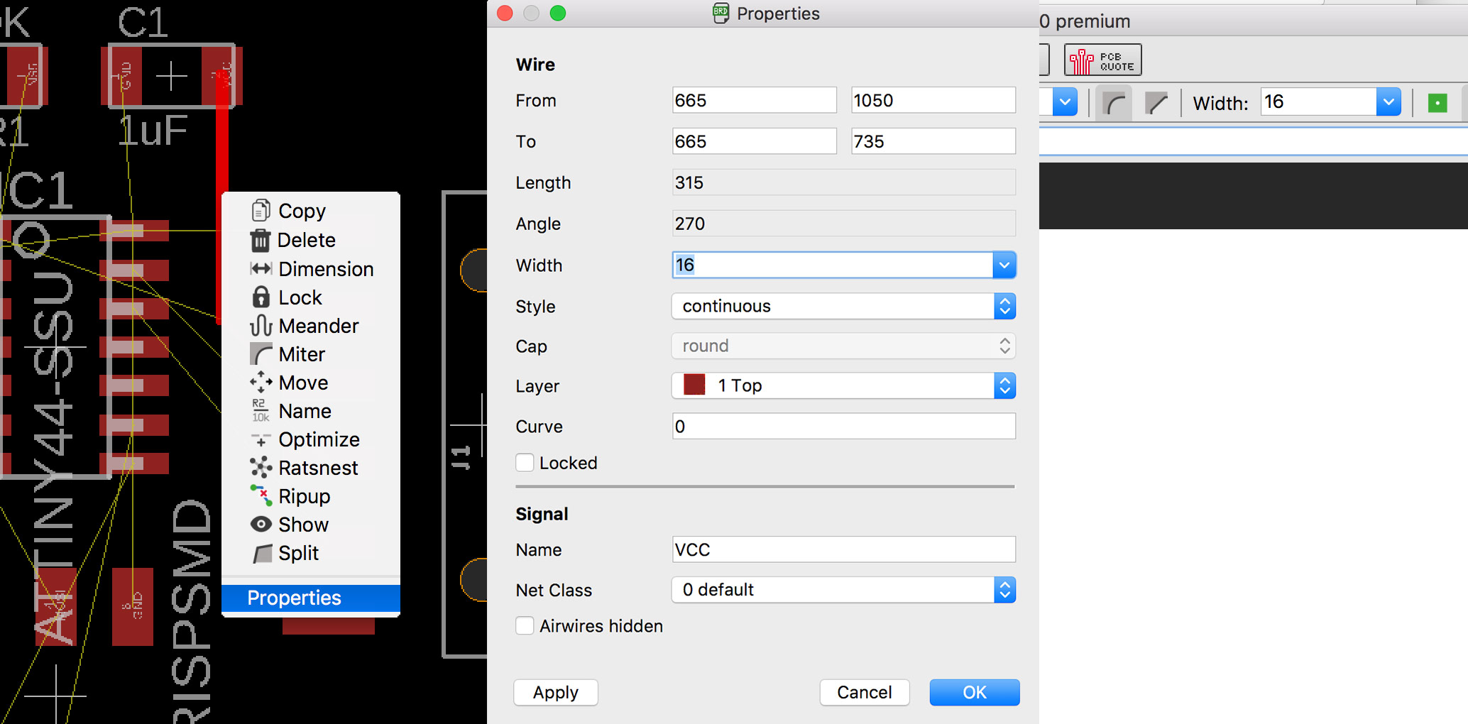 Changing the Width of Existing Traces