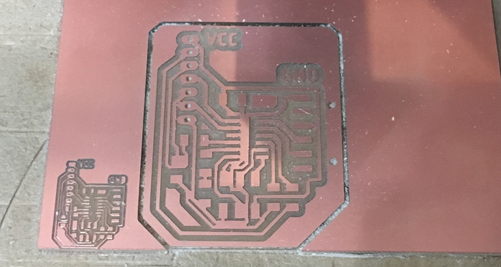 PCB iteration 01 after milling