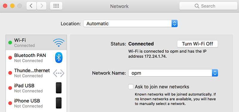 IP address assigned by the Pi