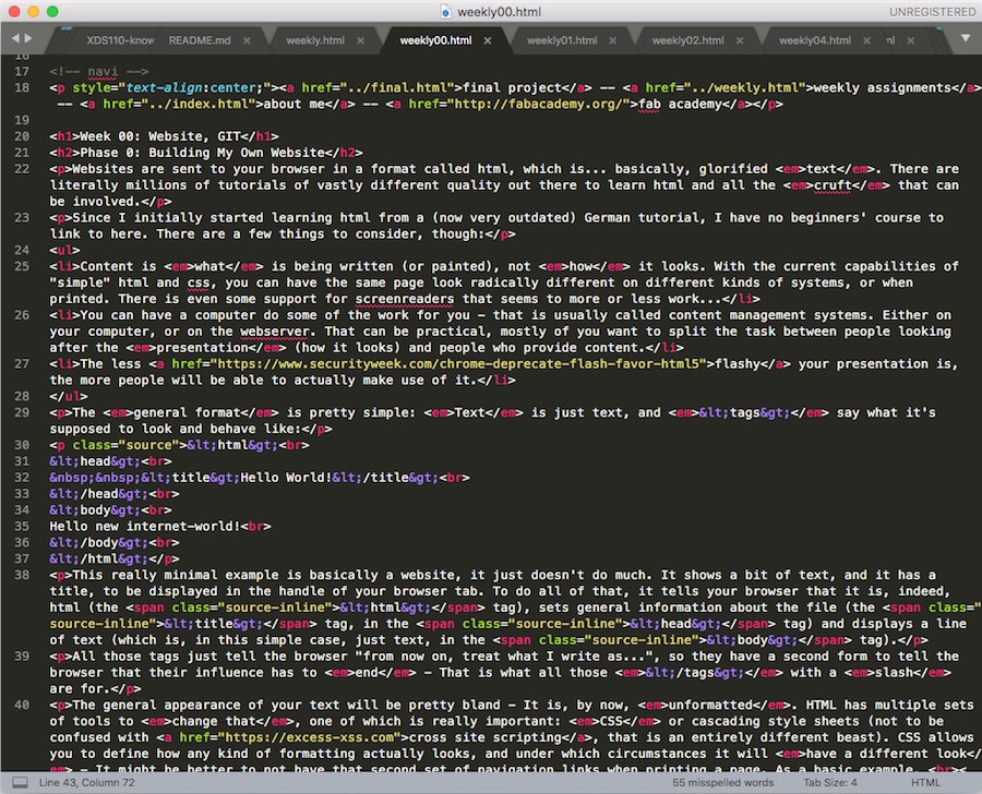 A screenshot of a texteditor